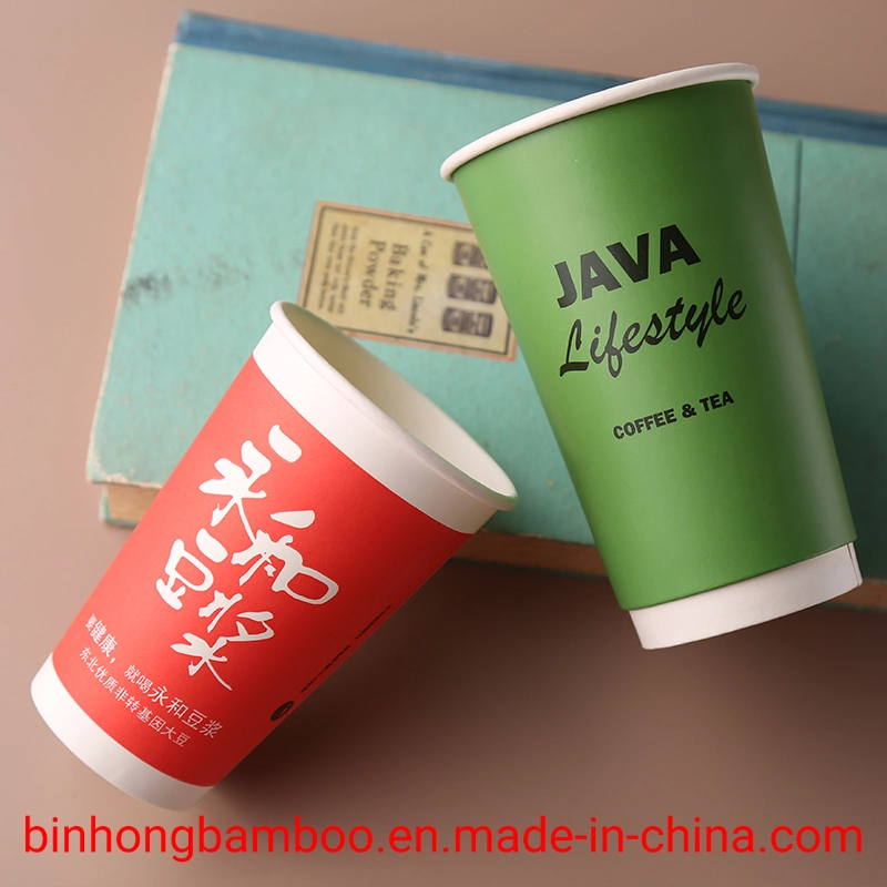 660ml Disposable Three-Layer Ripple Wall Coffee or Tea Paper Cups