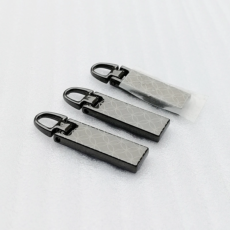 Metal Zipper Lablel Tag, Engraved Logo Metal Zipper Custom for Clothing Garment Accessories