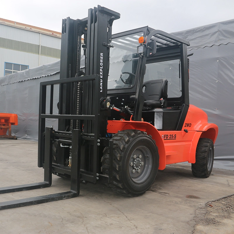 2WD 3ton Rough Terrain Diesel Forklift Truck with Japan Engine