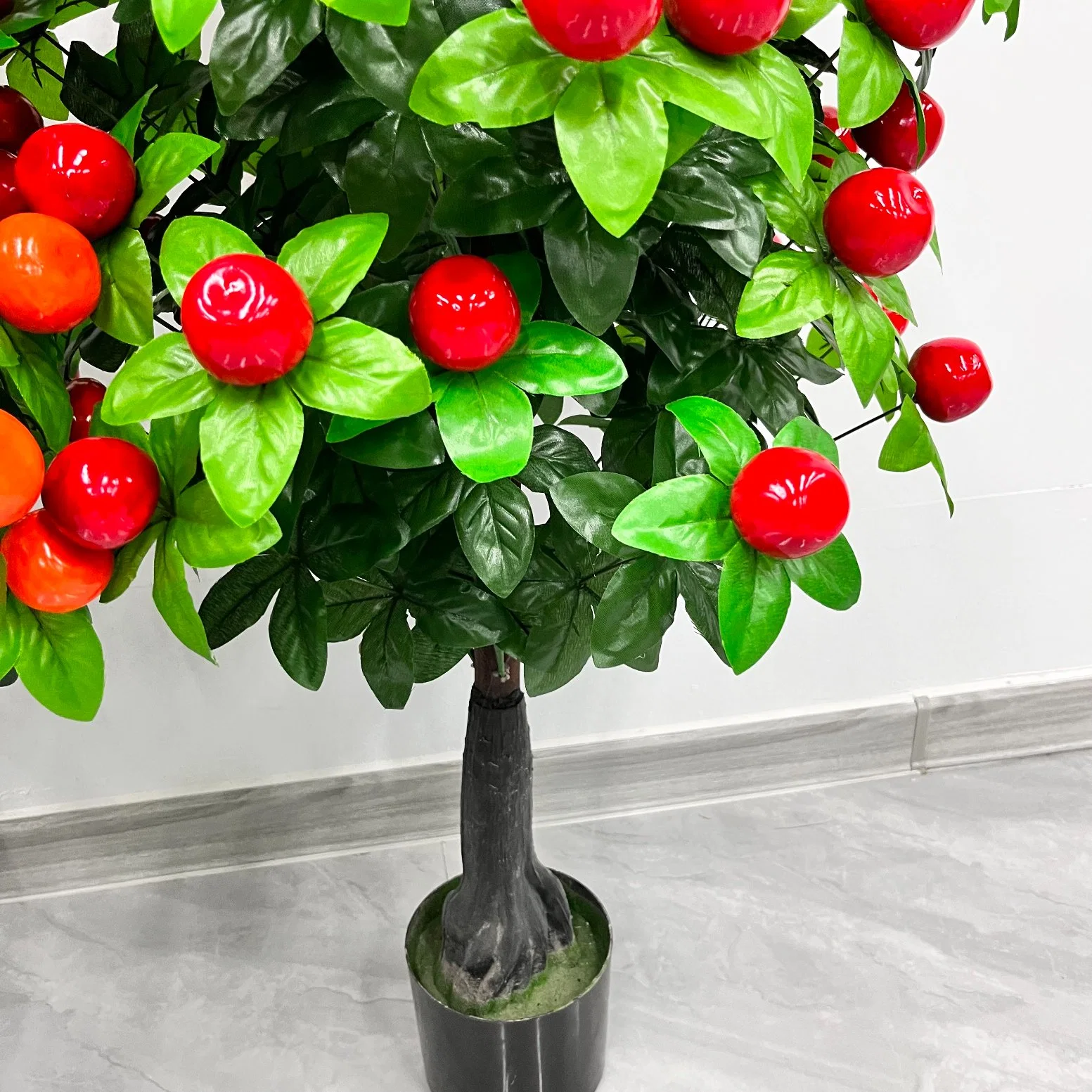 Nearly Nature 57 Red Peace Apples Customizable Artificial Simulation Decorative Plant Fruit Tree