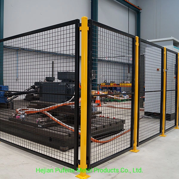 Yellow and Black Color Security Mesh Fencing Customized Robot Safety Fence Machine Perimeter Guard