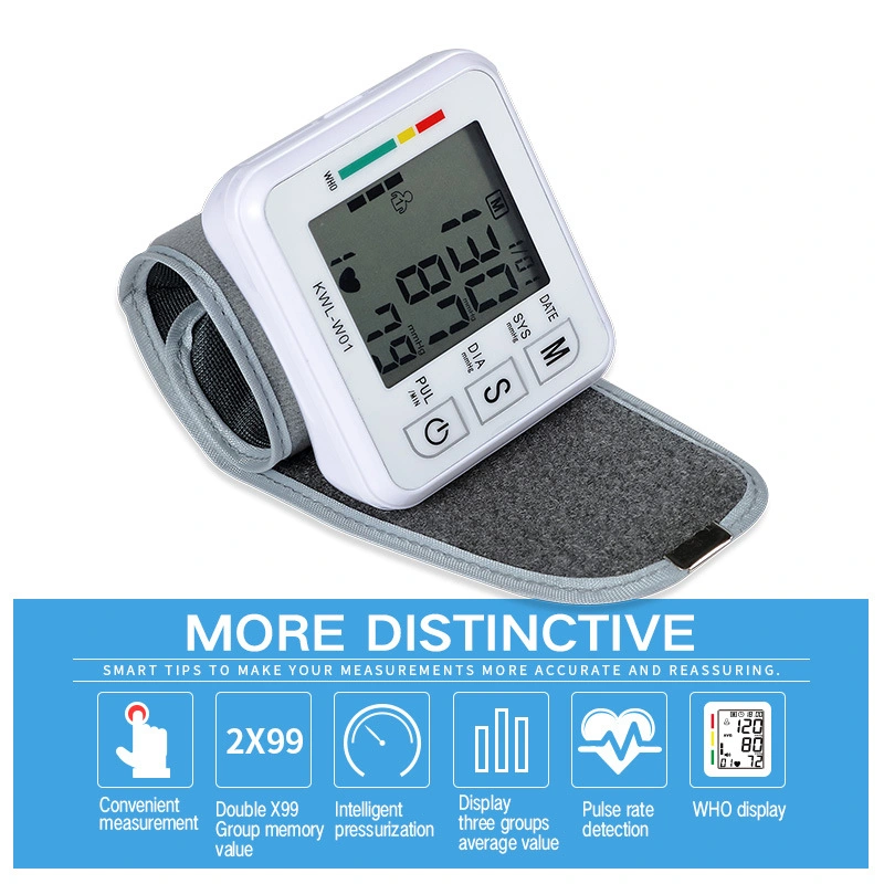 Ce Electronic Digital Portable Automatic Heart Rate Pulse Wrist Blood Pressure Monitor