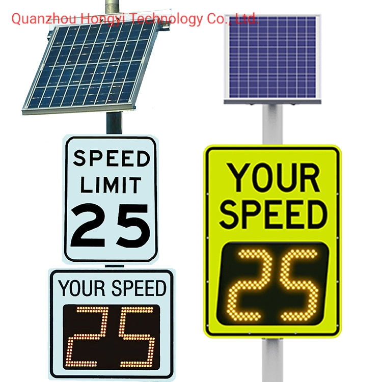 Solar Radar Detective Speed Warning Sign Traffic Flashing Speed Limit Signs