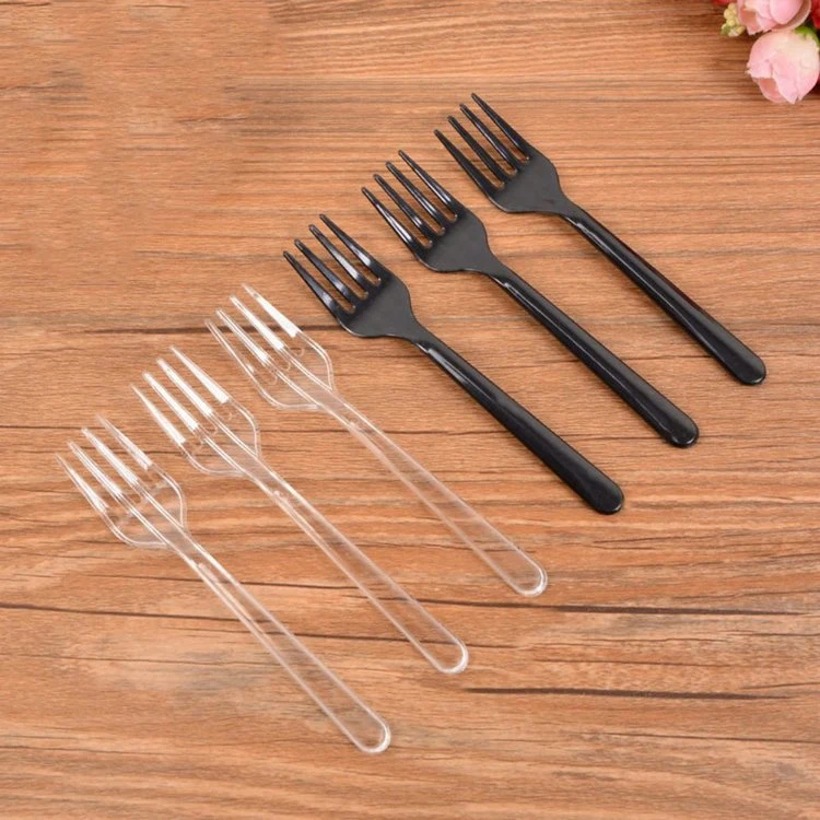 Disposable Tableware Black Knife Dinner Spoons Serving Lengthen Plastic Forks