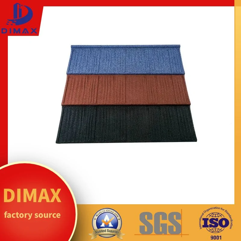 Waterproof Construction Roofing Building Materials Fireproof Colored Stone Coated Steel Roof Tile