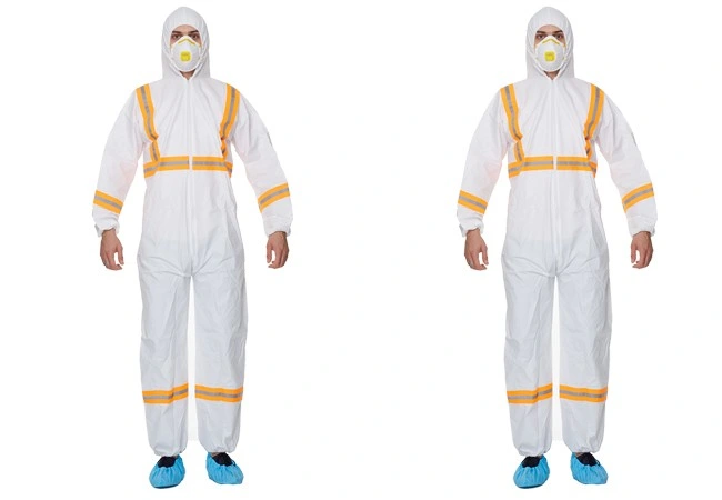 معدات الحماية الشخصية (PPE) ملابس عمل دقيقة يسهل التخلص منها عن بعد يسهل اختراقها