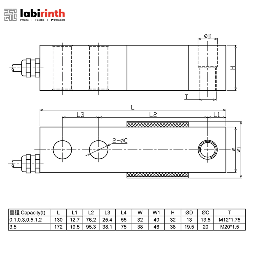 Sqb Digital Electronic 2ton 5ton Hopper Tank Weighing Load Cell Steel Beam Load Cell Weight Sensor