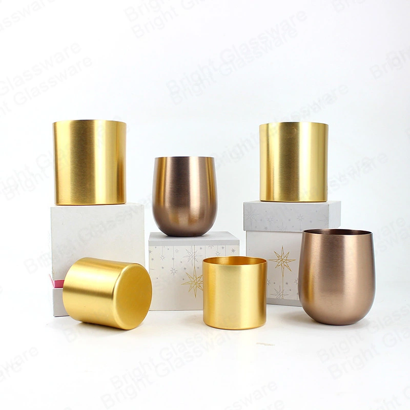 16 Oz Gold Metall Kerzenbehälter Aluminium Becher Tassen