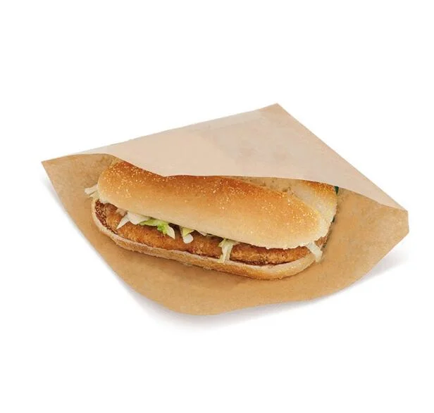 Slider Burger Wrap Brown Kraftpapier Gärtsicher Doppelt Offene Tasche