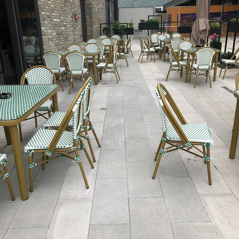 Muebles de Exterior PE Ratán Restaurante Café mesa y sillas de jardín patio de juegos