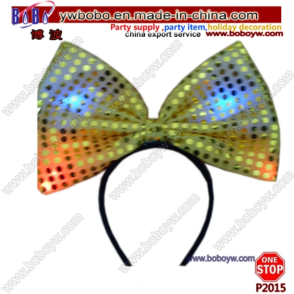 Hair Jewelry LED Light up Flag Bow Headband Party Hairband Party Decoration Novelty Craft (P2014)