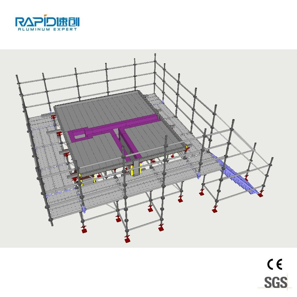 Étapes de l'aluminium Ringlock Swing Stade d'acier dans le plancher d'échafaudage du meilleur prix