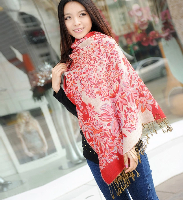 Newest Lady Fashion Pashmina Shawl Ethnic Style Jacquard Scarf