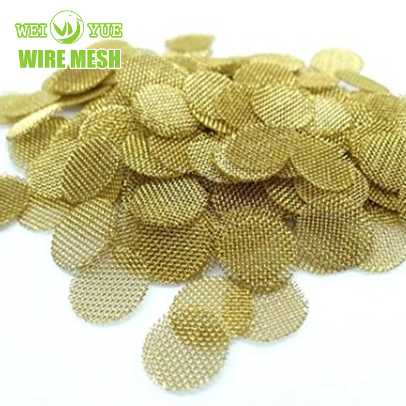 Round Brass Titanium Stainless Steel Metal Wire Mesh Smoking Pipe Screen Filters