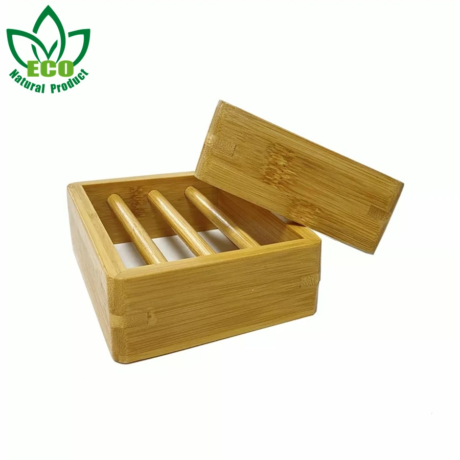 Accessoires de salle de bains Vente en gros Bambu en bois naturel Portasapone porte-savon en bambou Porte-plateau porte-savon en bambou