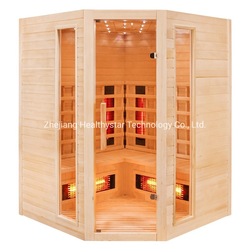 Novo Design bela Família Sauna Canto infravermelho Sala Sauna para 3-4 pessoas