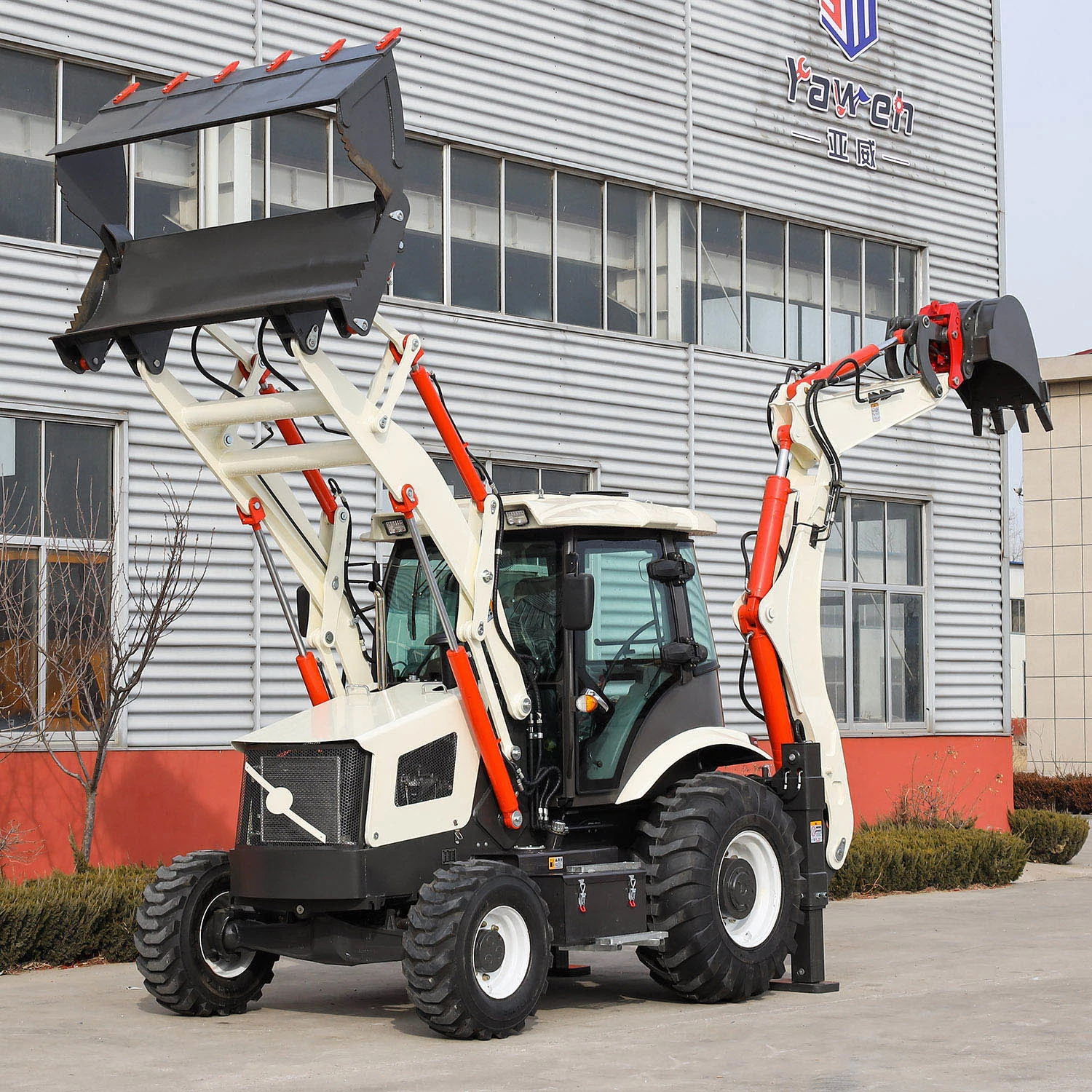 Mini Garten Traktor Baggerlader mit Mäher und Baggerlader Teleskope Mini-Radlader Vorn