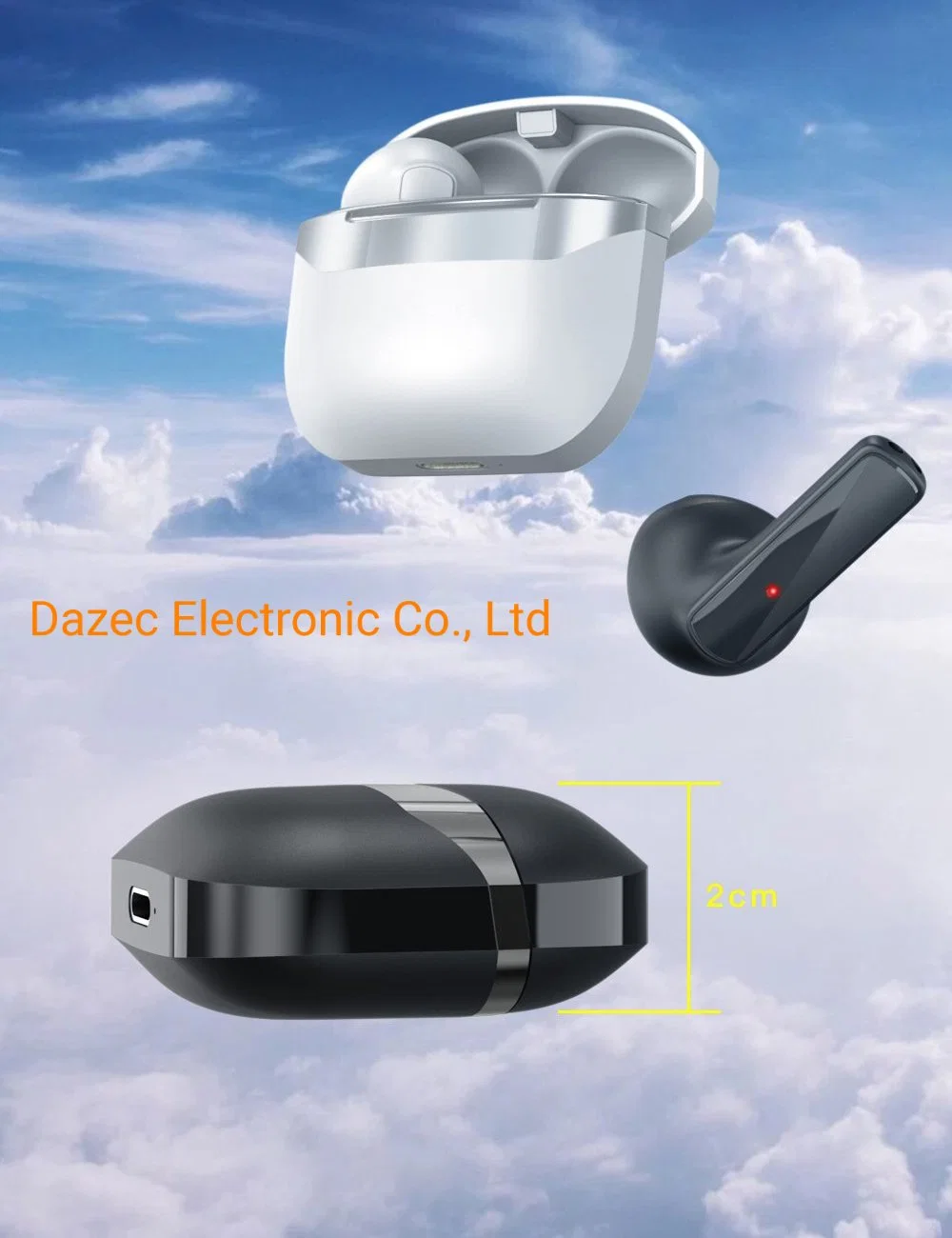 Fabrik Preis Bluetooth 5,1 Typ Kopfhörer 6 Mikrofone ANC und Enc, Bluetooth Ohrhörer mit Ladetasche für Handy Anruf Ohrhörer