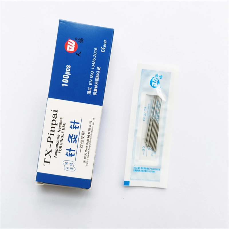 Quality Assurance Stainless Steel Handle Acupuncture Needles with Plastic Bag Packing