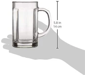 16.4 Oz Heavy Base Fun Entertainment Glassware Circleware Glass Beer Mugs with Handle