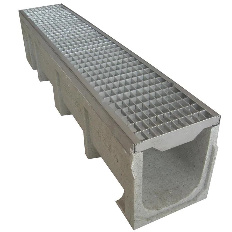 En124 Resin/Plastic SMC Composite Drain Drainage Channel Grate U 300mm Width 315mm Height 1000mm Length