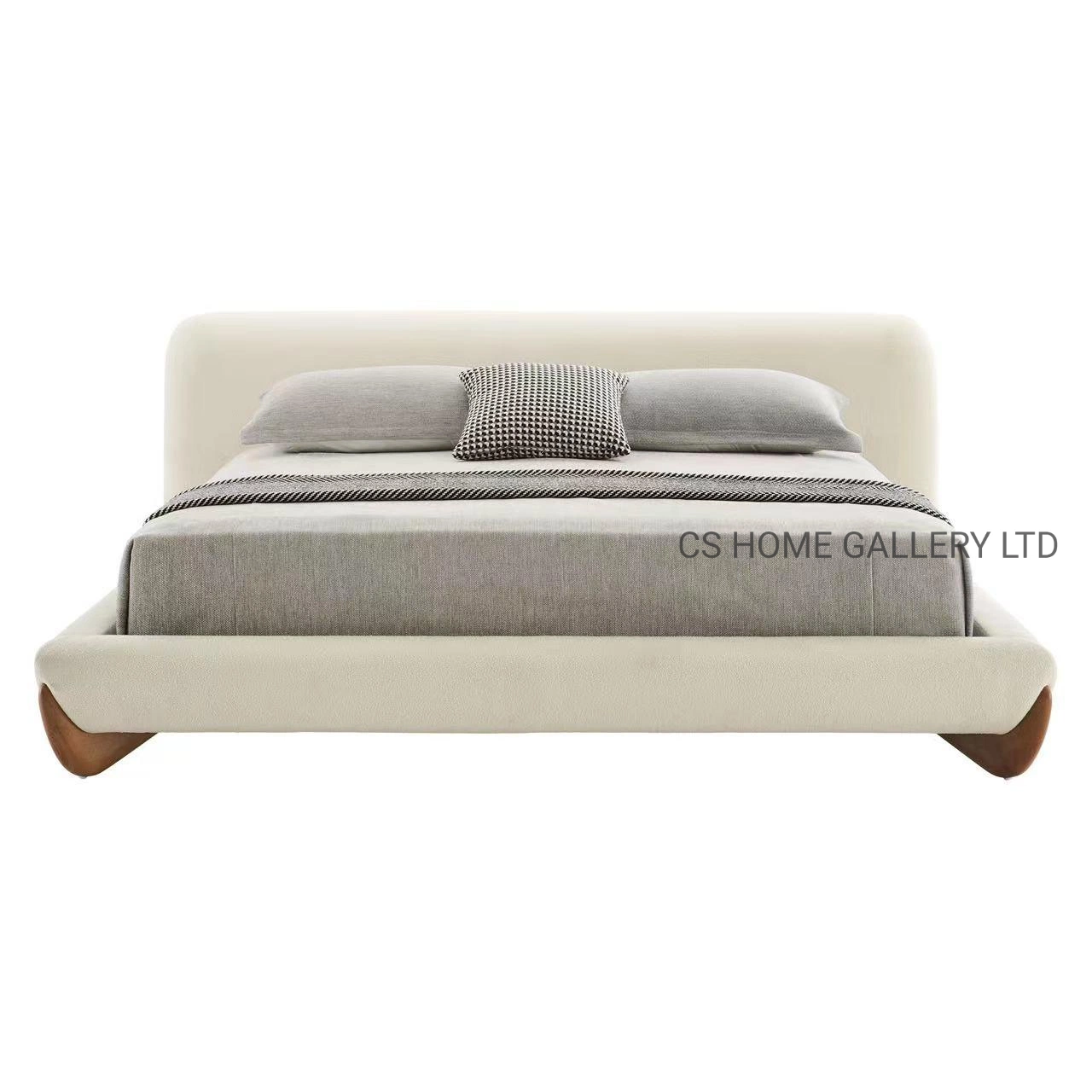 Cama tapizada con cabecero de tela para muebles de hogar personalizados, estilo moderno, tamaño king size