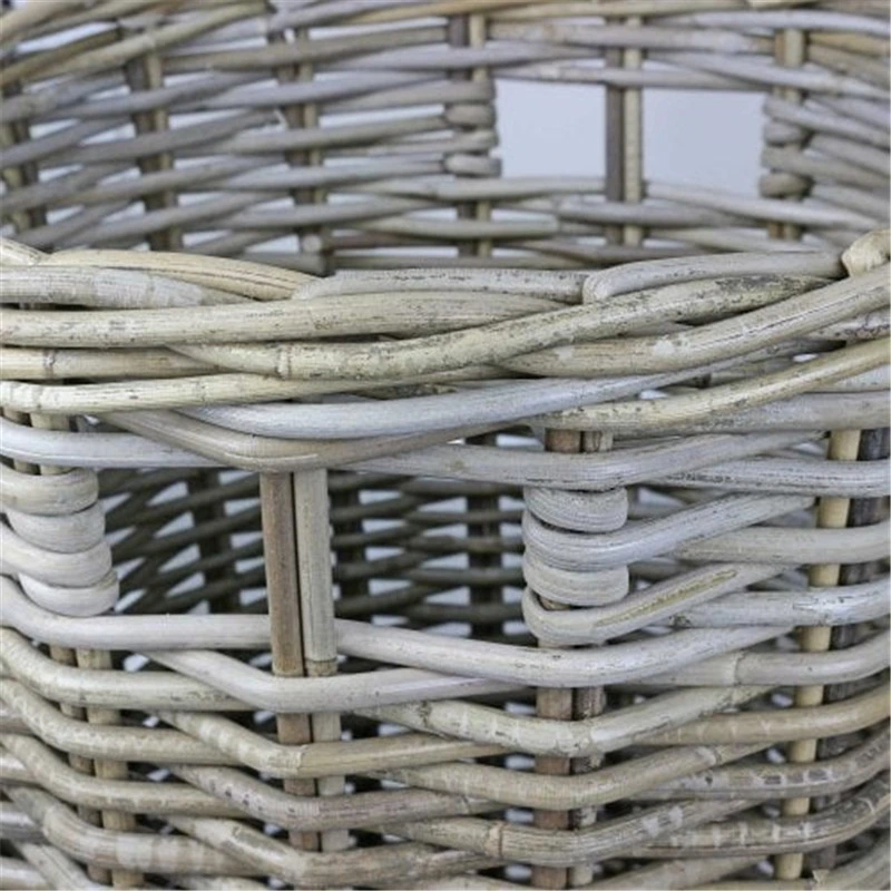 Runde Rattan Wicker Wäschekorb Große Kapazität Woven Schmutzige Kleidung Aufbewahrungskorb