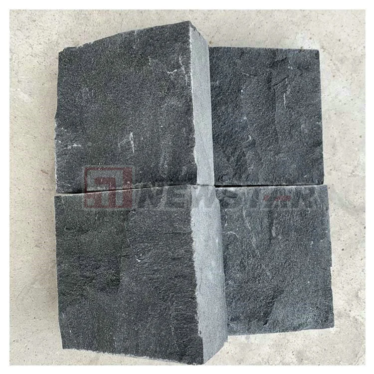 G684 Cobblestone Black Granite Flamed Natural Stone Landscaping Paving