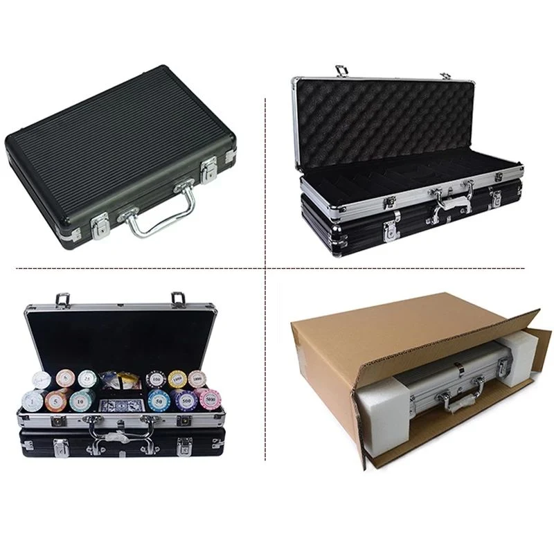 Hot Sale 100-500 Casino Poker Chips Capacity Suitcase Black Jack Pokers Container Case/Box Aluminum Suitcase