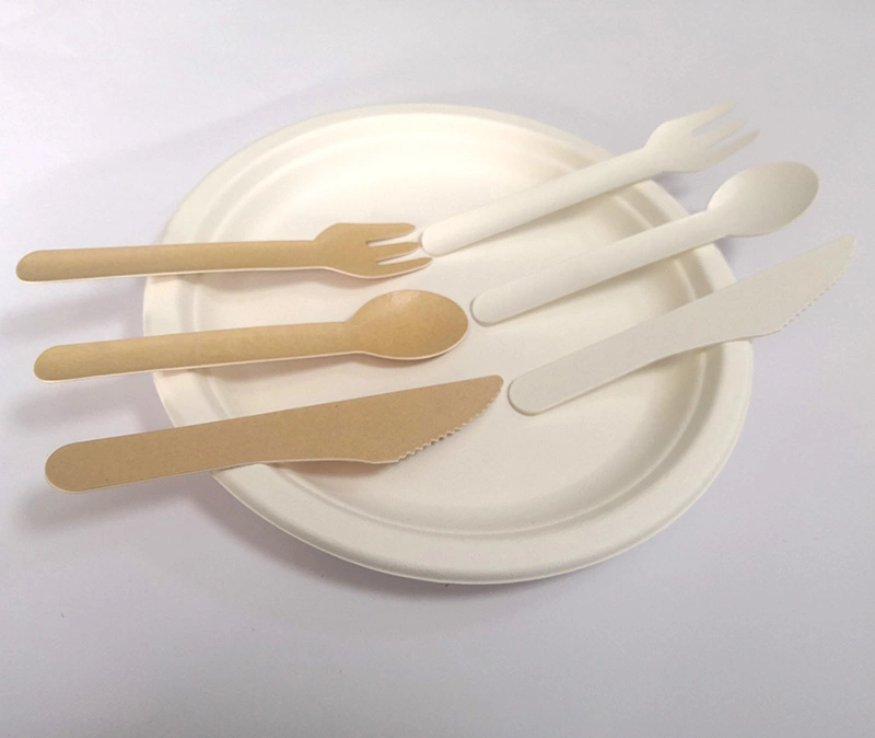 Factory Price Eco-Friendly Biodegradable Forks Spoons Knife Disposable Paper Cutlery