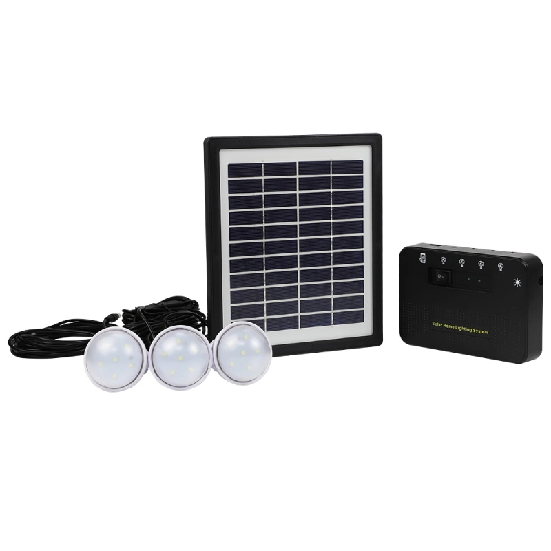 4W 3 Kit de camping d'éclairage solaire Solar Home système ampoule lampe LED rechargeable au lithium remplaçable avec le téléphone de charge de batterie