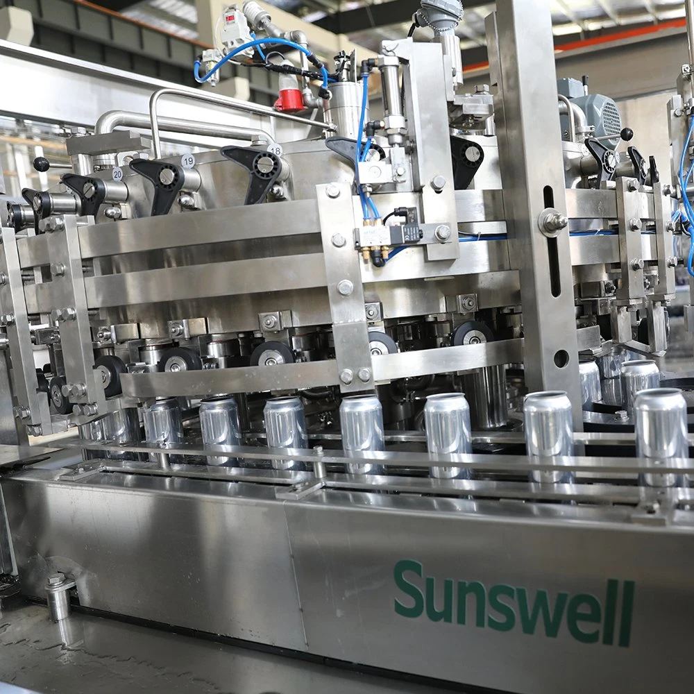 Sunswell Rotary Multi-Head Carbonated Juice Packaging Beverage Aluminum Can Filling Machine