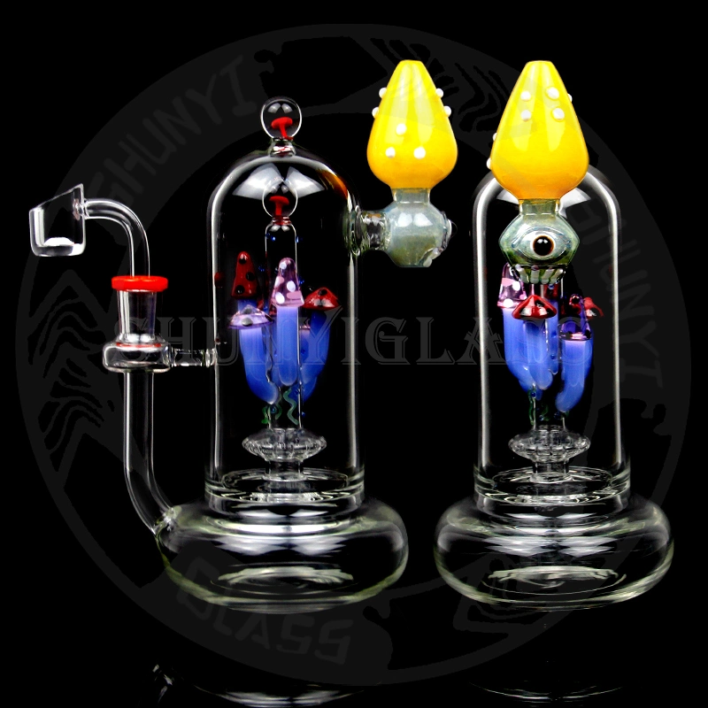 10.5'' Glass Water Pipe DAB Rig Recycler with Special Perc Tobacco Smoking Pipes with 14.4 mm Quartz Banger Hookah Shisha Unqiue Designed