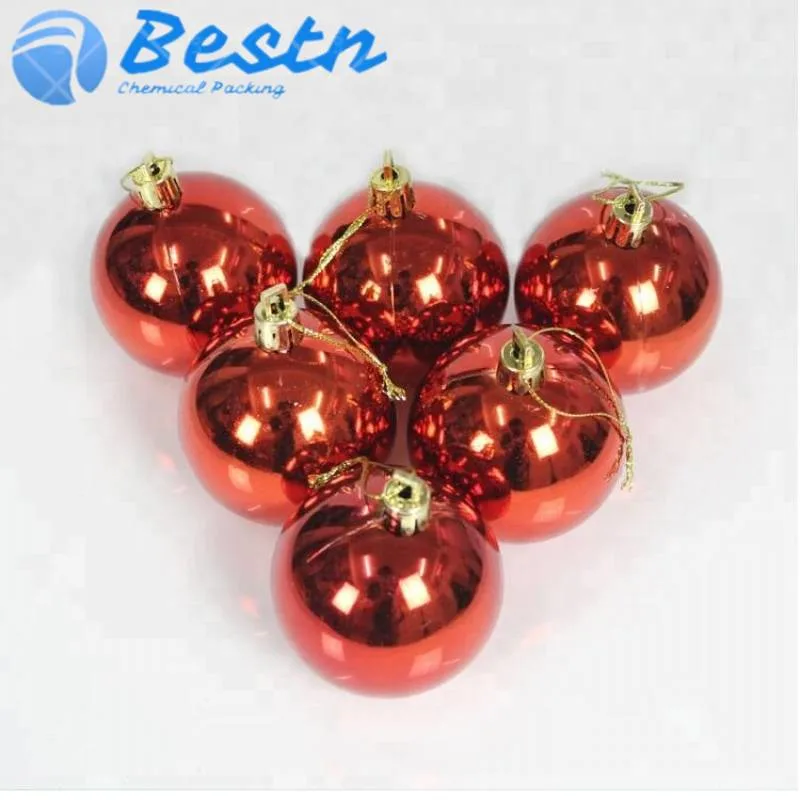 Hangable Christmas Tree Decoration Ball Plastic Colorful Xmas Tree Bauble Balls for Christmas Ornaments 3-10cm