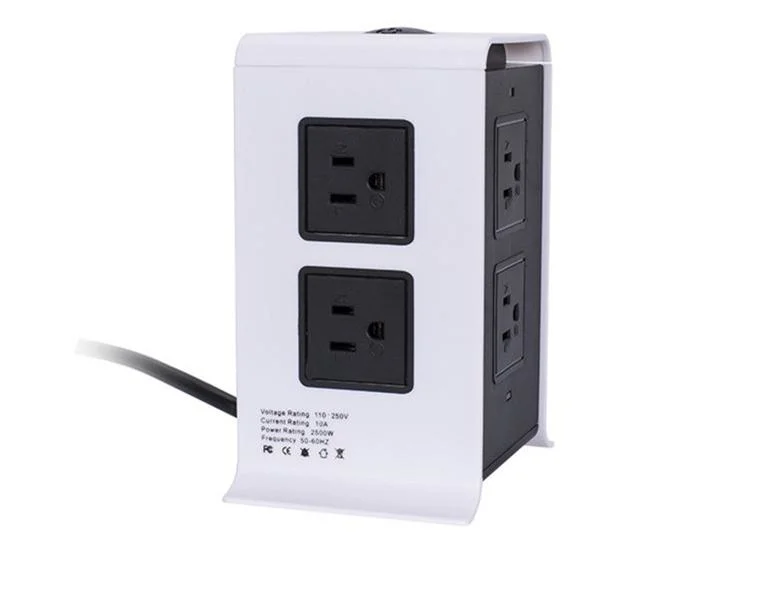 Power Strip, Surge Protector, 8 AC Outlets, 4 USB Ports, Desktop Charging Station, Multiple Protections for Home Office