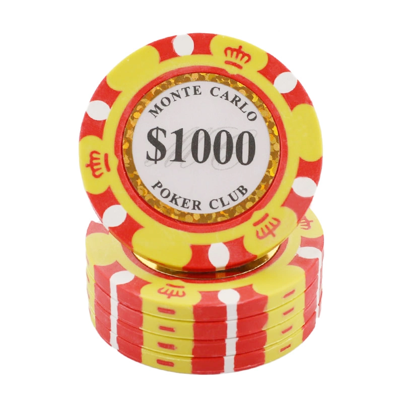 11.5g ABS Clay Ceramic Chip Case Plastic Gambling Game 3D Enamel Metal Case Various Color Stickers Casino Poker Chips Custom