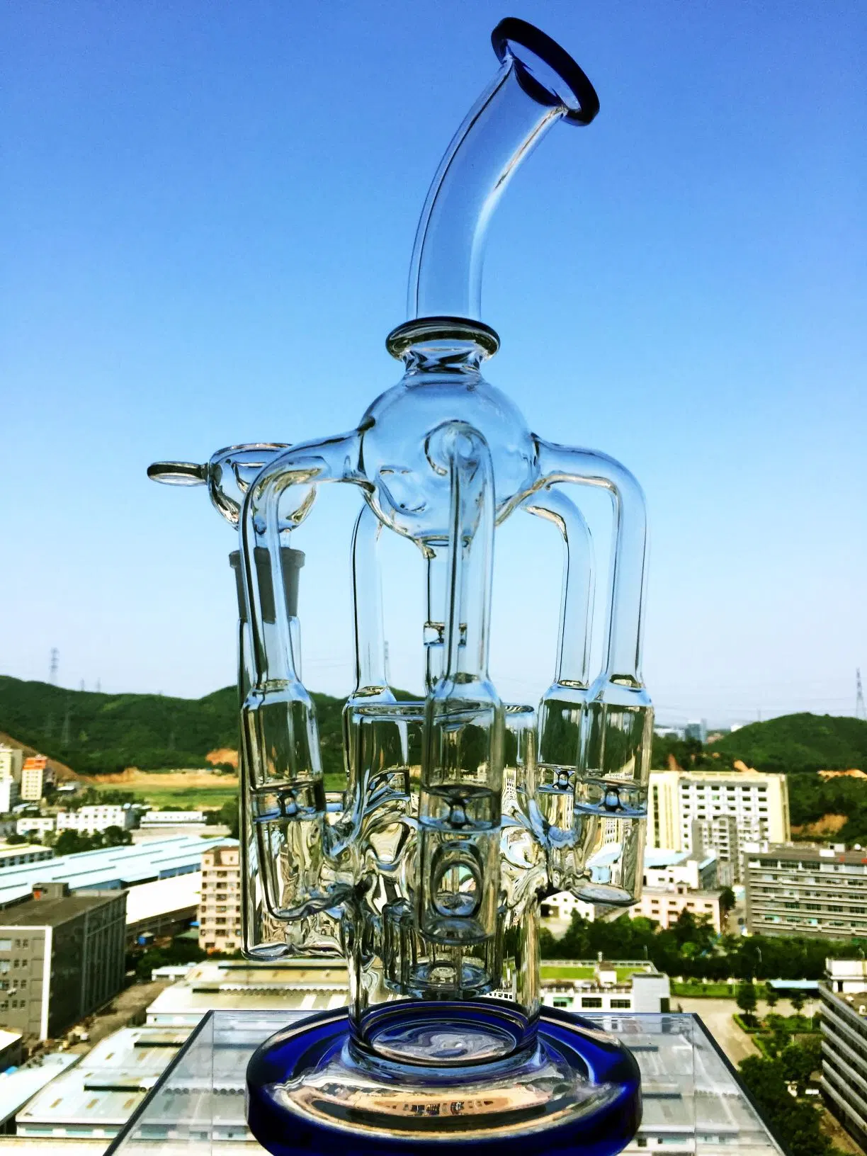 China Manufacturer New Heady DAB Rig Glass Water Pipe, Diamond Glass Wholesale/Supplier Recycler Glass Smoking Pipe