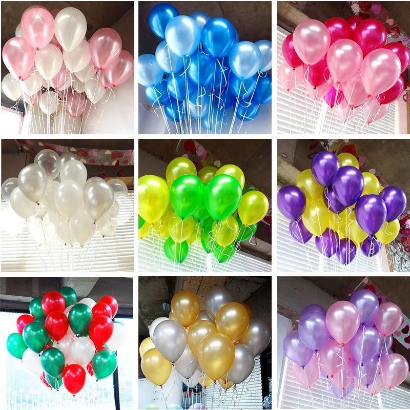 Advertising Gift Round Shaped Pearl Metallic Latex Balloons for Birthday Party Decorations