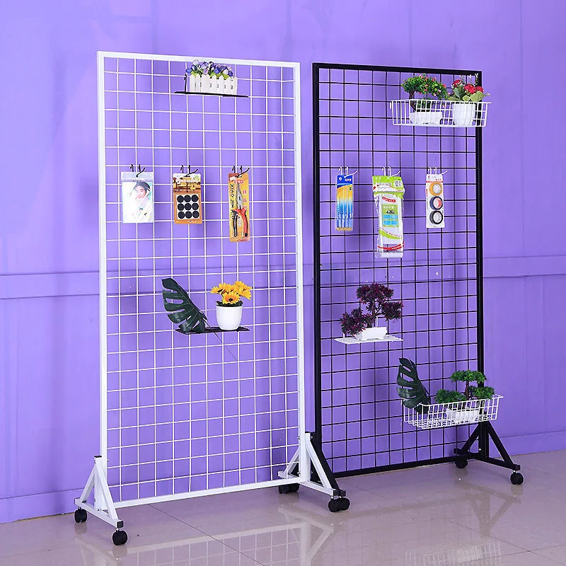 Supermarket Shelf Grid Display Stand Double Sided Floor Type