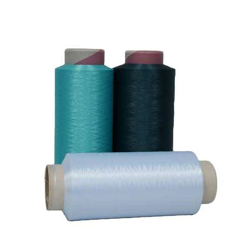 Hot Sale 100% Polyester Dyed Yarn Polyester Staple Fiber Spandex Covered Polyester Yarn