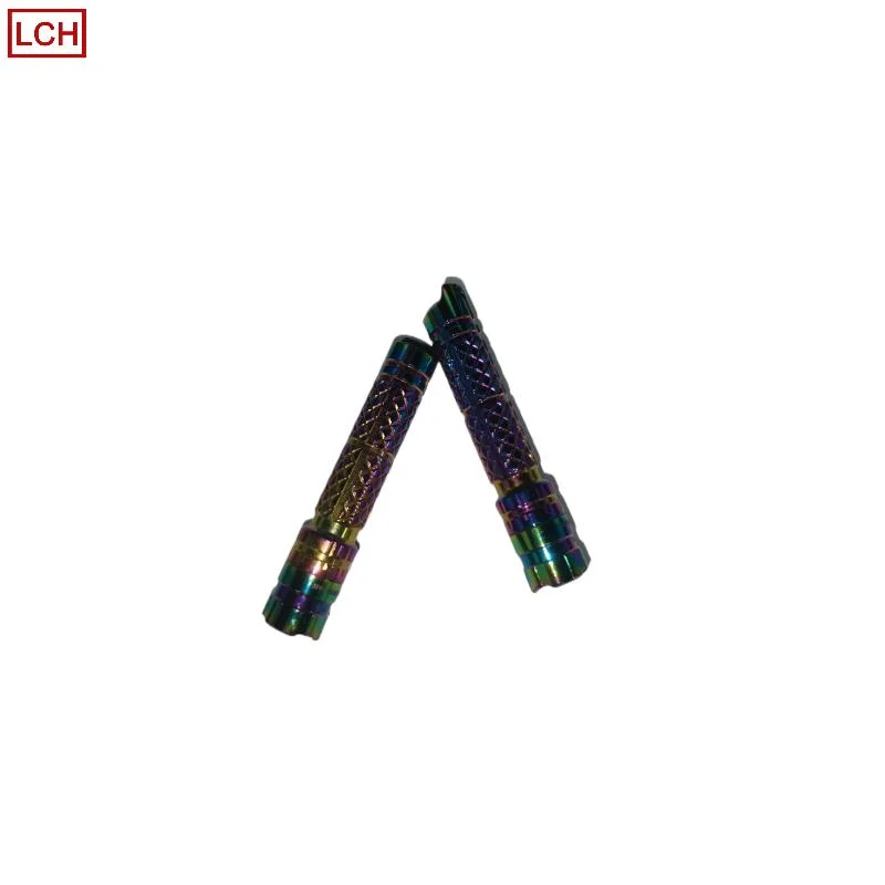 CNC Custom Rainbow PVD Craft Super Mini Portable Whistle Flashlight