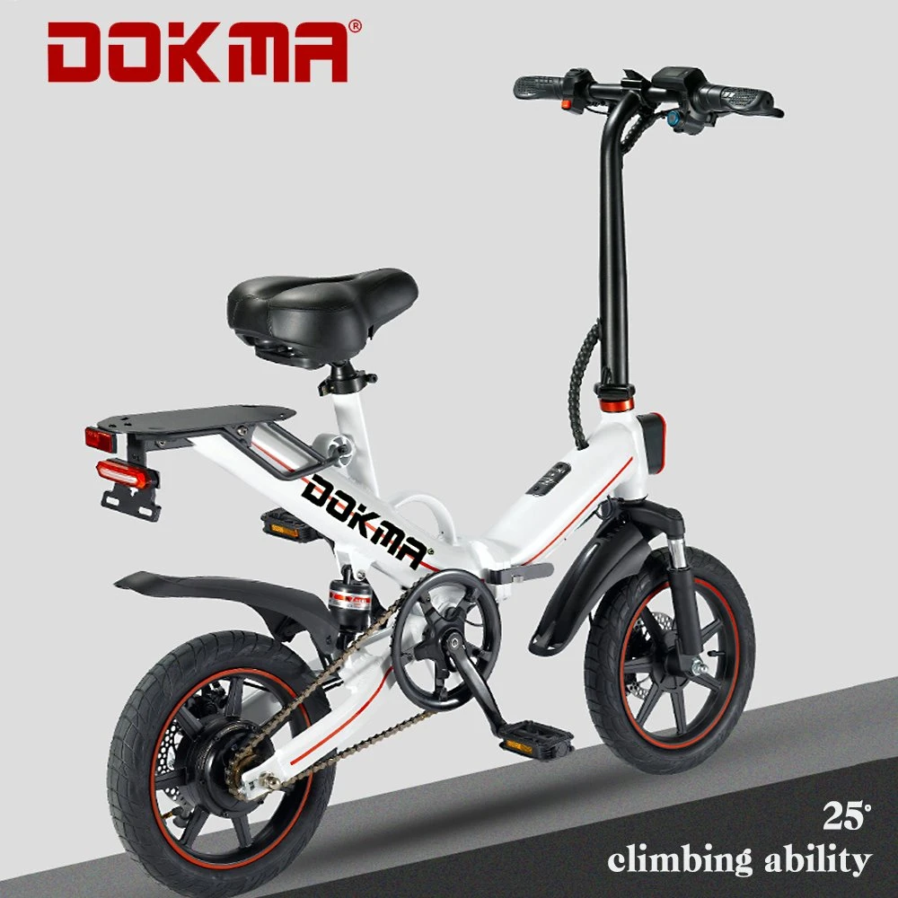 Dokma EU Us Warehouse BV5 CE Approved 14 Inch 48V 350W 10ah 25km/H Full Suspension Fork Motor Electric Ebike for Teenagers and Adult