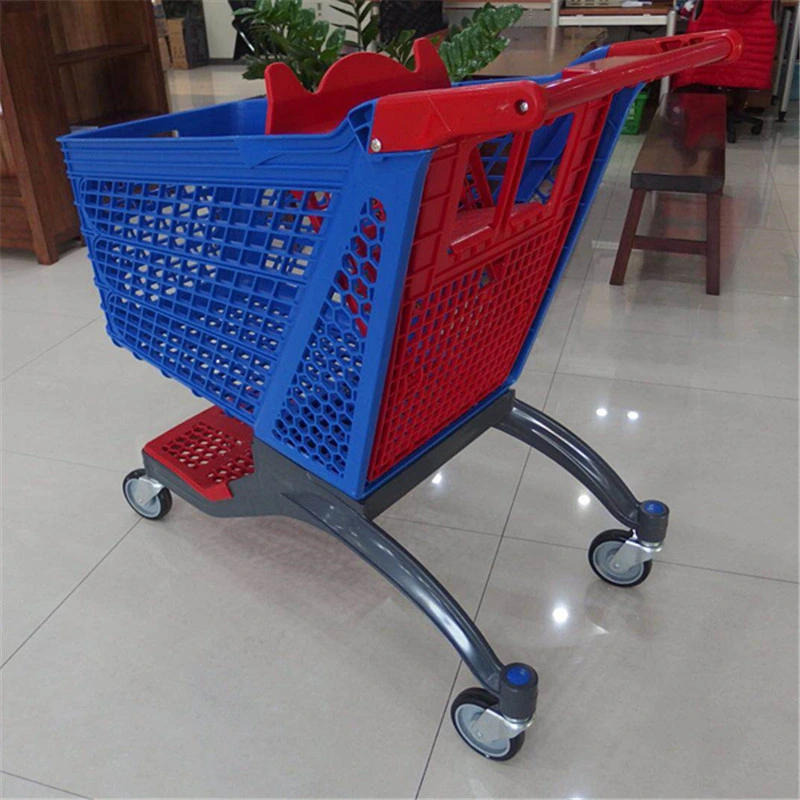 Supermarket New Design Plastic Shopping Cart High quality/High cost performance Shopping Trolley
