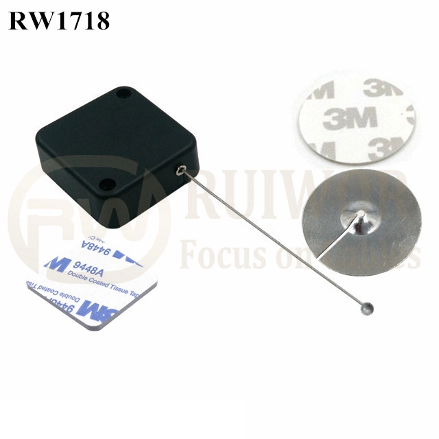 RW1718 Square Security Tether Plus Dia 38mm Circular Sticky Metal Plate