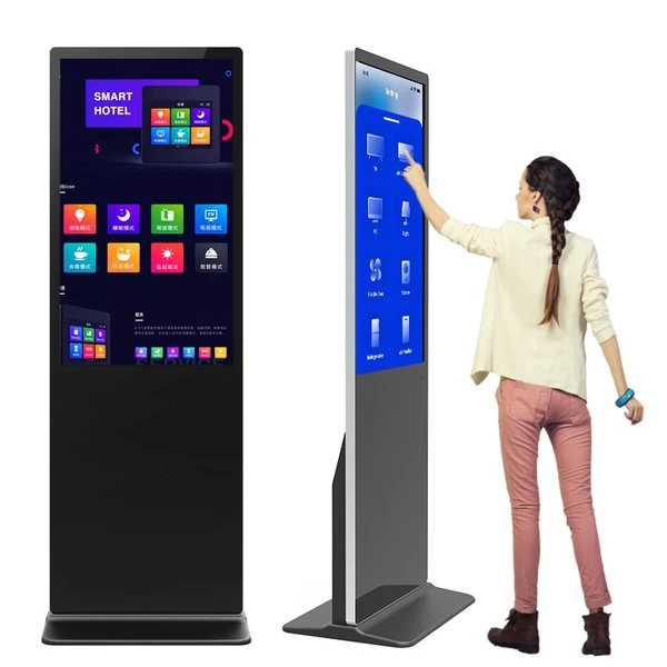 Factory 32 49 55 65 polegadas Android 4K Totem Touch Ecrã Digital Signage Kiosk LCD Floor Standing Advertising Display