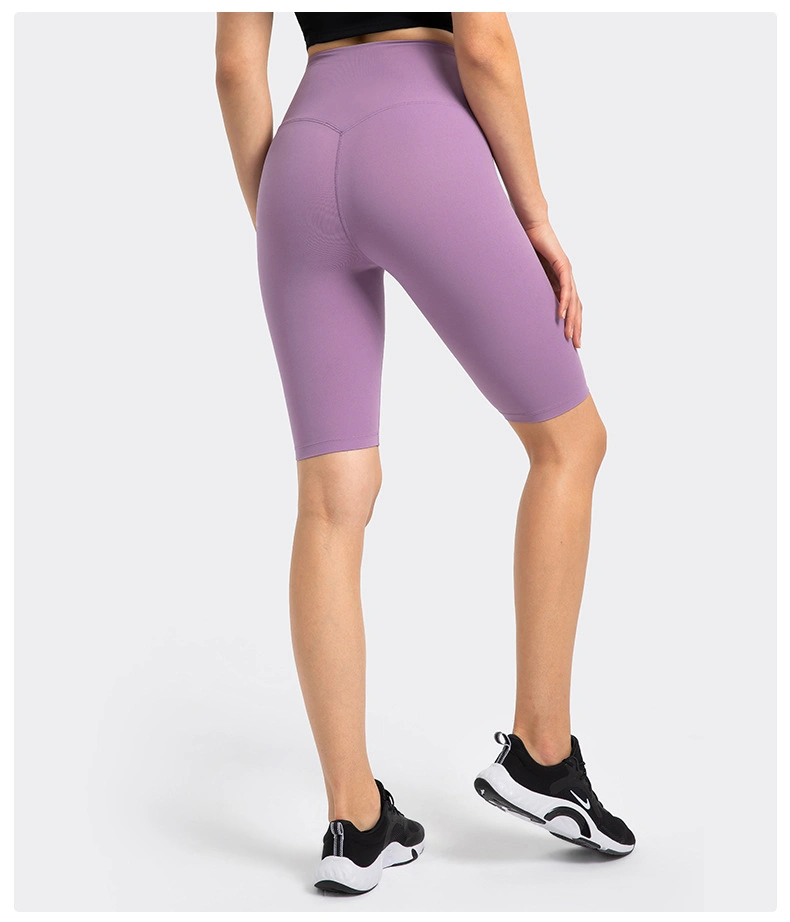 Comercio al por mayor trajes de sudor cortos de deporte fitness femenino desnudo de cintura alta elevación de cadera ejecutando Yoga bolsillos corto Panties secado rápido de ropa deportiva ropa de gimnasia