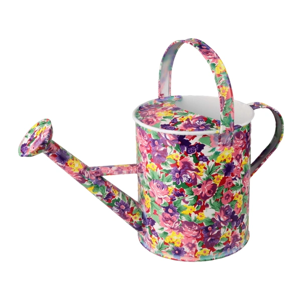 Floral Printed Metal Sprinkle Kettle, Flower Pattern Watering Cans