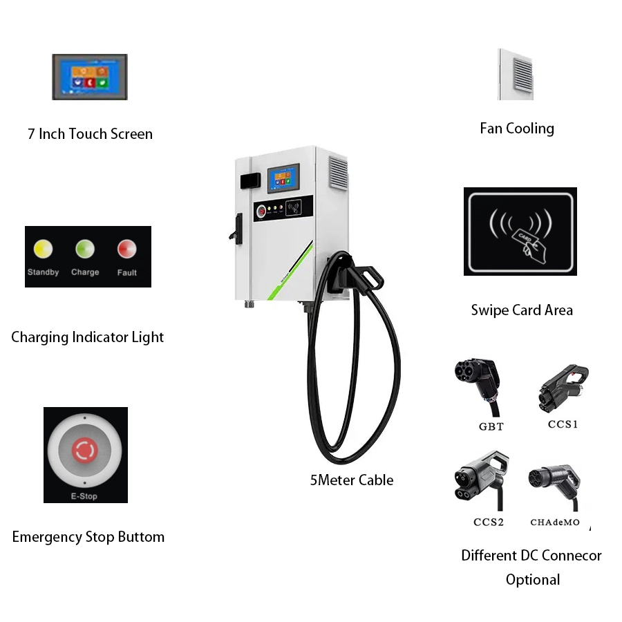 Commercial Use 30kw CCS DC Electric Vehicle Charger DC EV Charging Station