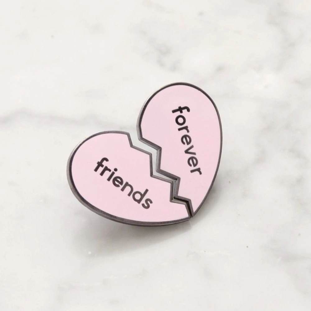 Cheap Custom Wholesale Made Metal Hard Enamel Pins Creative Lapel Pins Friends Forever Enamel Pin Set