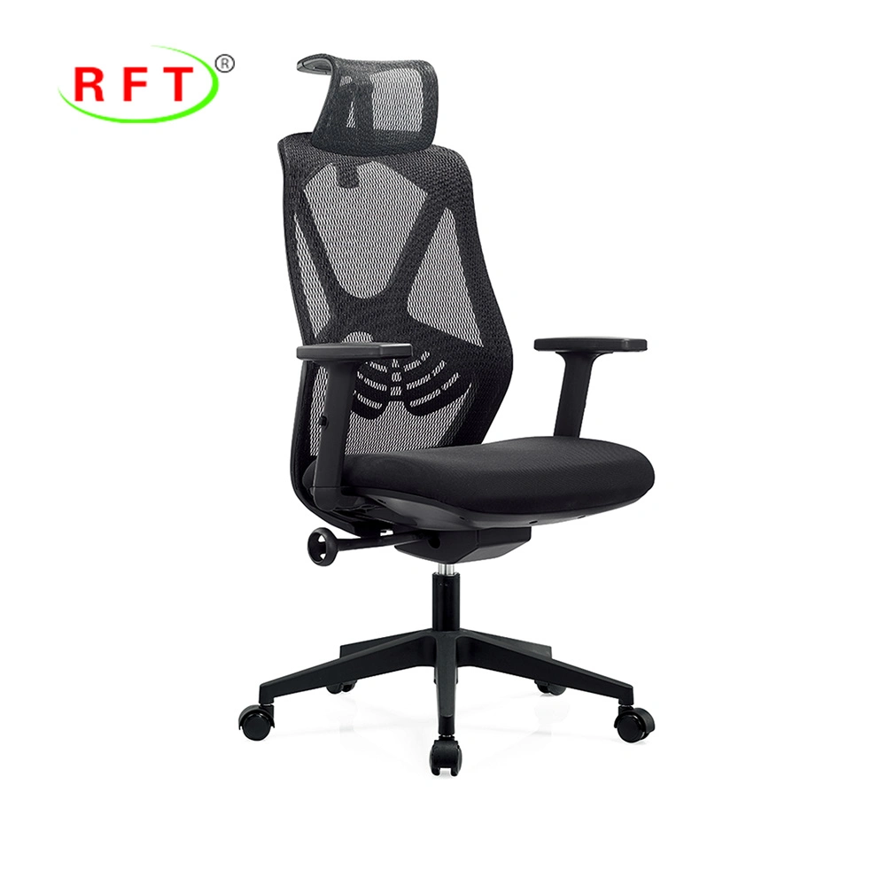 Lumbar Support Swivel Office Furniture Ergonomic Mesh Chair with Headrest